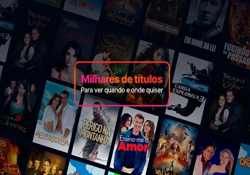 imagem promocional do aplicativo ViX com títulos de diversas séries para assistir